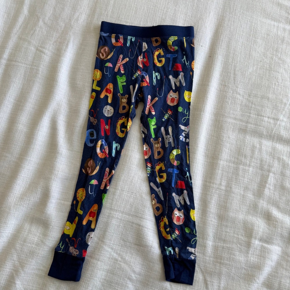 Little Sleepies Animal Alphabet Bamboo Viscose Pajama Pants Navy Blue 2T